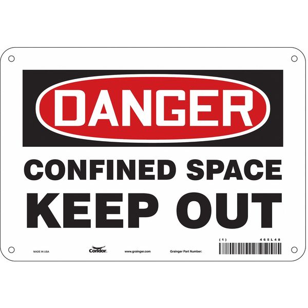 Safety Sign, 7 in Height, 10 in Width, Aluminum, Vertical Rectangle, English, 465L48