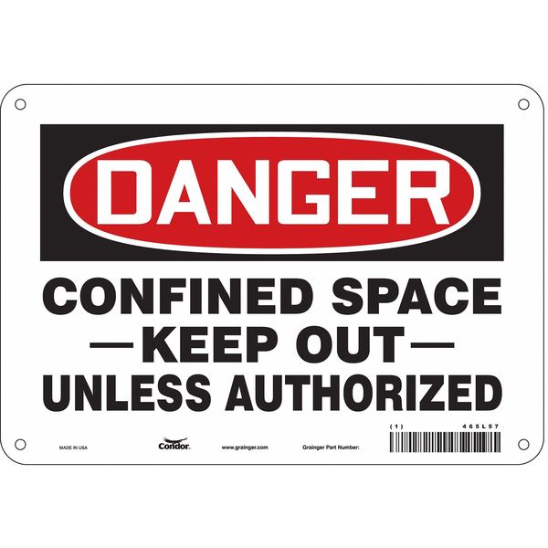 Safety Sign, 7 in Height, 10 in Width, Aluminum, Vertical Rectangle, English, 465L57