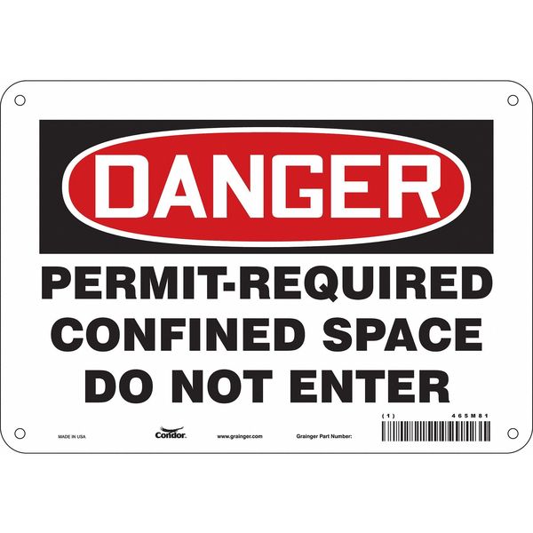 Safety Sign, 7 in Height, 10 in Width, Aluminum, Vertical Rectangle, English, 465M81