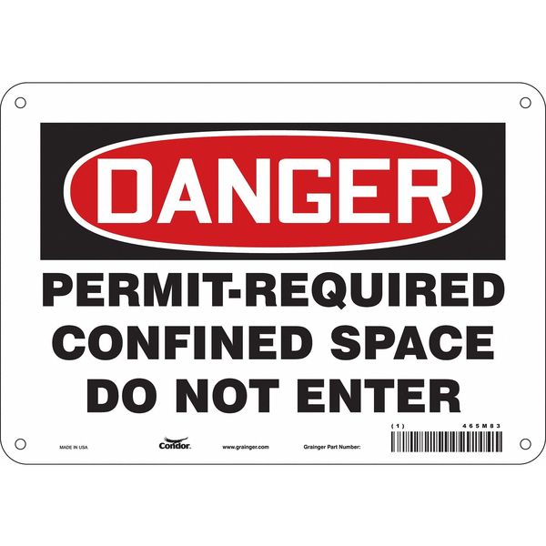 Safety Sign, 7 in Height, 10 in Width, Fiberglass, Vertical Rectangle, English, 465M83