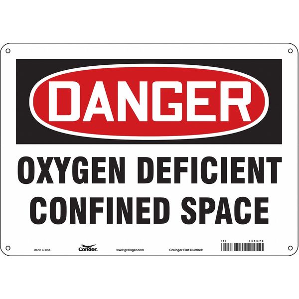 Safety Sign, 10 in Height, 14 in Width, Polyethylene, Horizontal Rectangle, English, 465M78