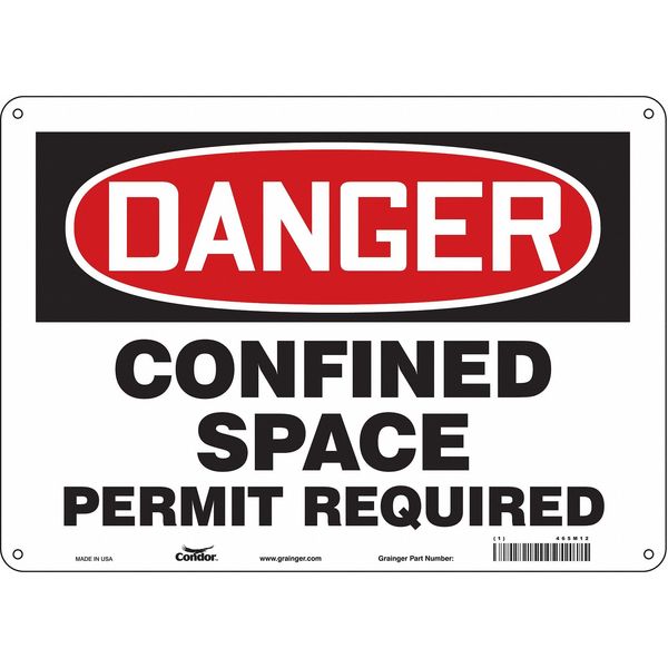 Safety Sign, 10 in Height, 14 in Width, Polyethylene, Horizontal Rectangle, English, 465M12