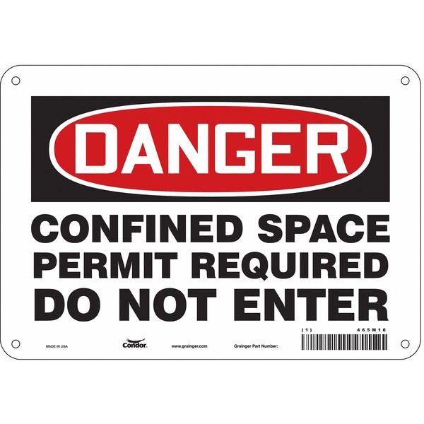 Safety Sign, 7 in Height, 10 in Width, Aluminum, Vertical Rectangle, English, 465M16
