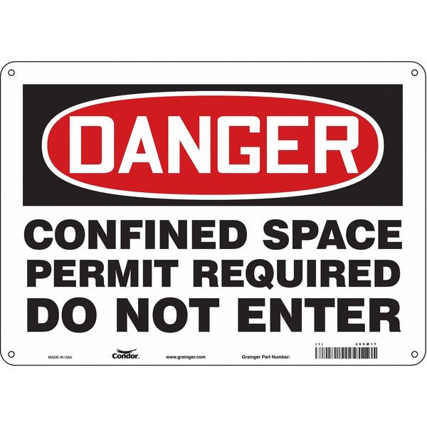 Safety Sign, 10 in Height, 14 in Width, Aluminum, Horizontal Rectangle, English, 465M17