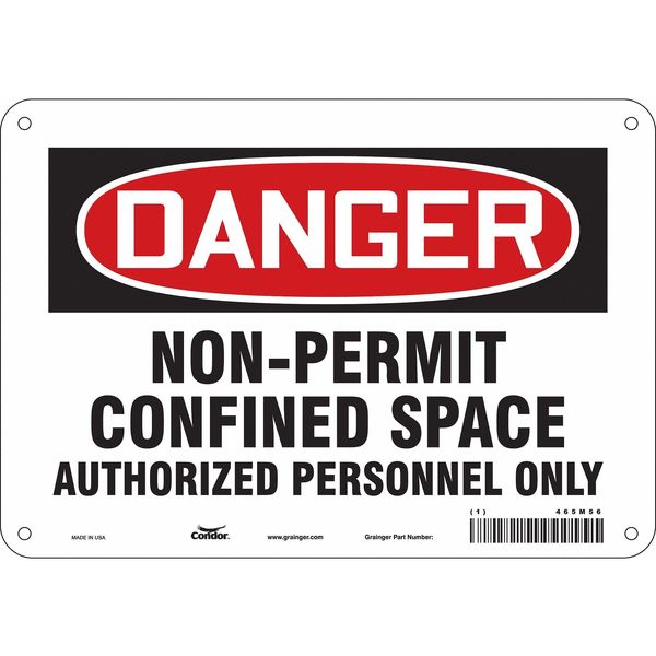 Safety Sign, 7 in Height, 10 in Width, Aluminum, Vertical Rectangle, English, 465M56