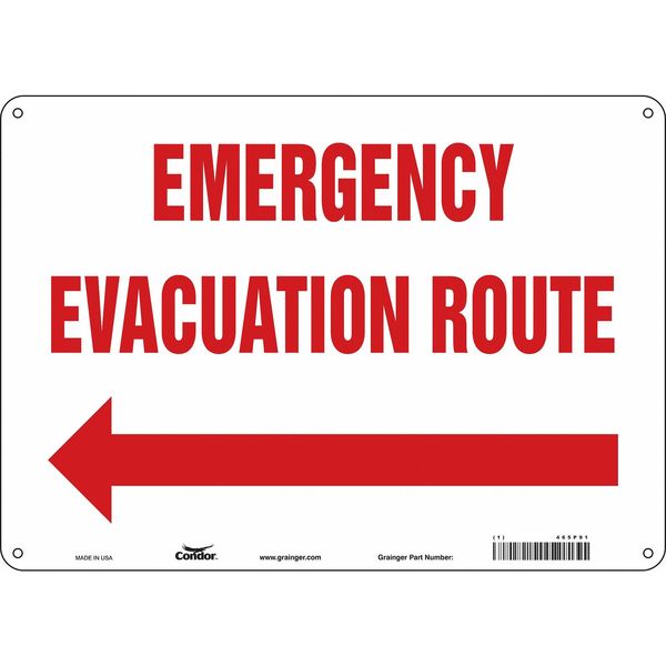 Safety Sign, 10 in Height, 14 in Width, Aluminum, Horizontal Rectangle, English, 465P91
