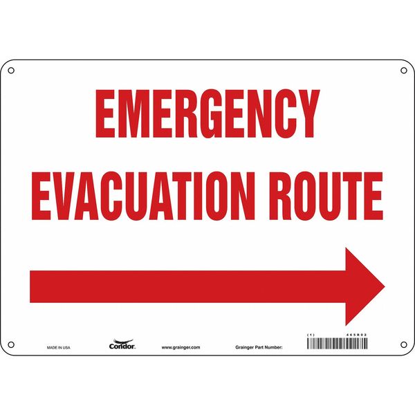 Safety Sign, 10 in Height, 14 in Width, Aluminum, Horizontal Rectangle, English, 465R02