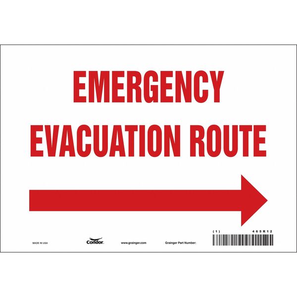 Safety Sign, 7 in Height, 10 in Width, Vinyl, Vertical Rectangle, English, 465R12