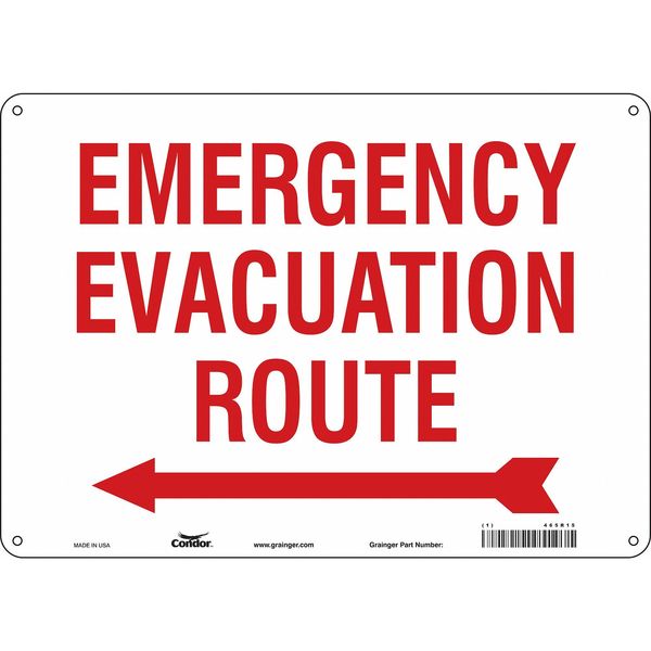 Safety Sign, 10 in Height, 14 in Width, Aluminum, Horizontal Rectangle, English, 465R15