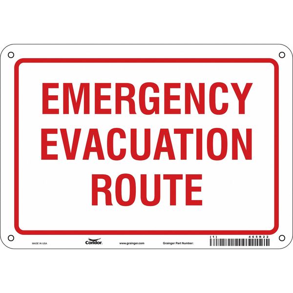 Safety Sign, 7 in Height, 10 in Width, Aluminum, Vertical Rectangle, English, 465R22