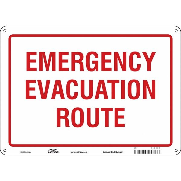 Safety Sign, 10 in Height, 14 in Width, Aluminum, Horizontal Rectangle, English, 465R23