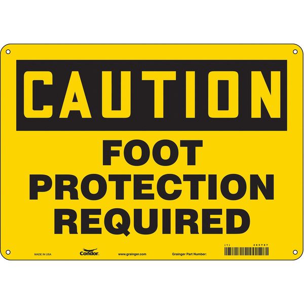 Safety Sign, 10 in Height, 14 in Width, Aluminum, Horizontal Rectangle, English, 465T87