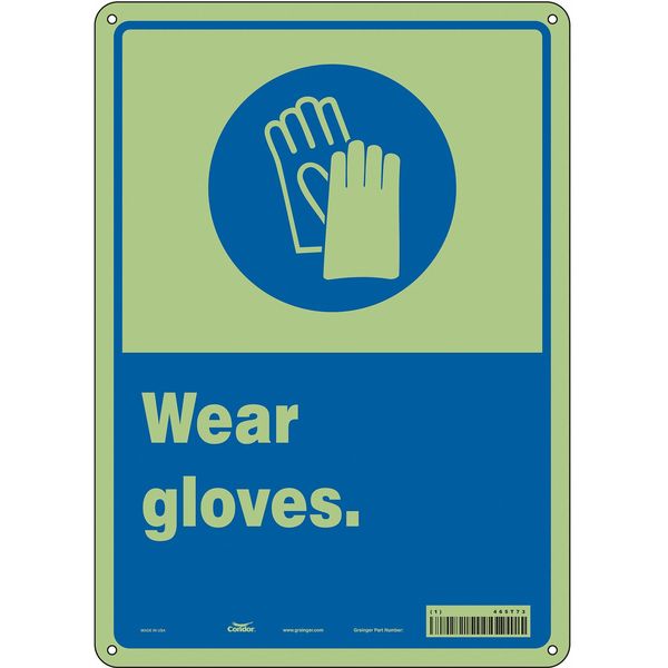 Safety Sign, 14 in Height, 10 in Width, Polyethylene, Vertical Rectangle, English, 465T73