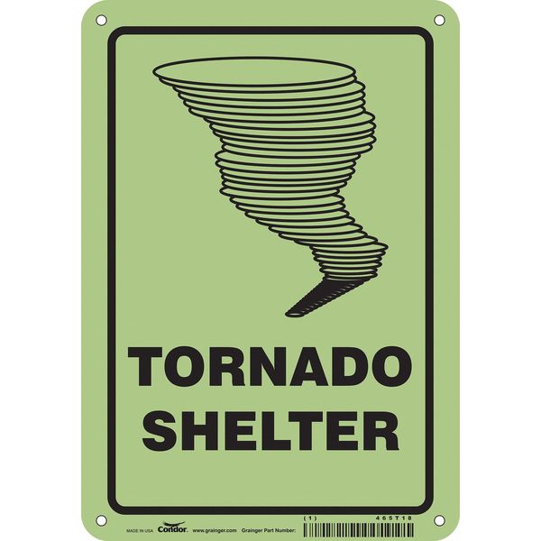 Safety Sign, 10 in Height, 7 in Width, Polyethylene, Horizontal Rectangle, English, 465T18