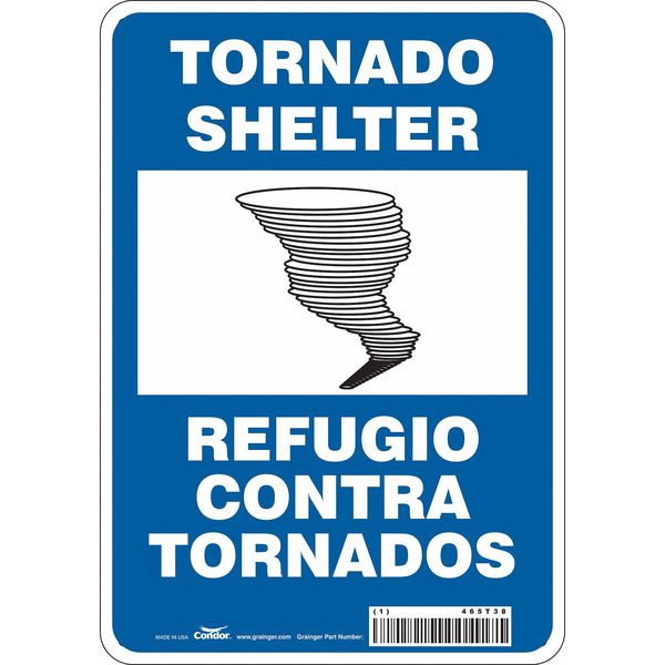 Safety Sign, 10 in Height, 7 in Width, Aluminum, Horizontal Rectangle, English, 465T38