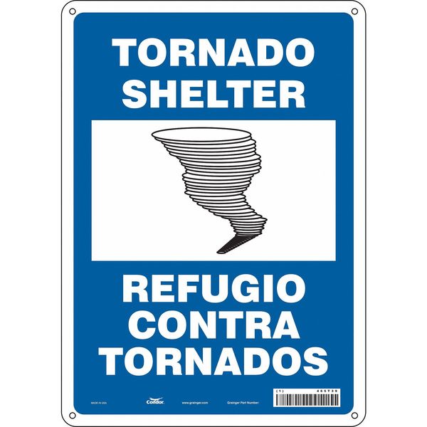 Safety Sign, 14 in Height, 10 in Width, Aluminum, Vertical Rectangle, English, 465T39