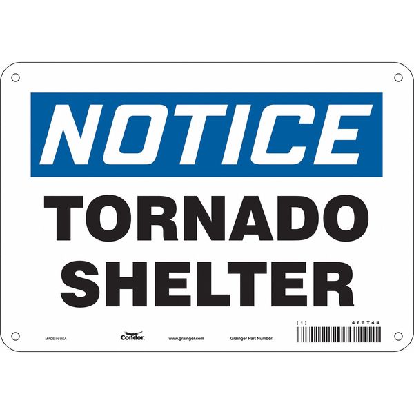 Safety Sign, 7 in Height, 10 in Width, Aluminum, Vertical Rectangle, English, 465T44