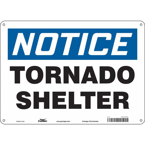 Safety Sign, 10 in Height, 14 in Width, Aluminum, Horizontal Rectangle, English, 465T45