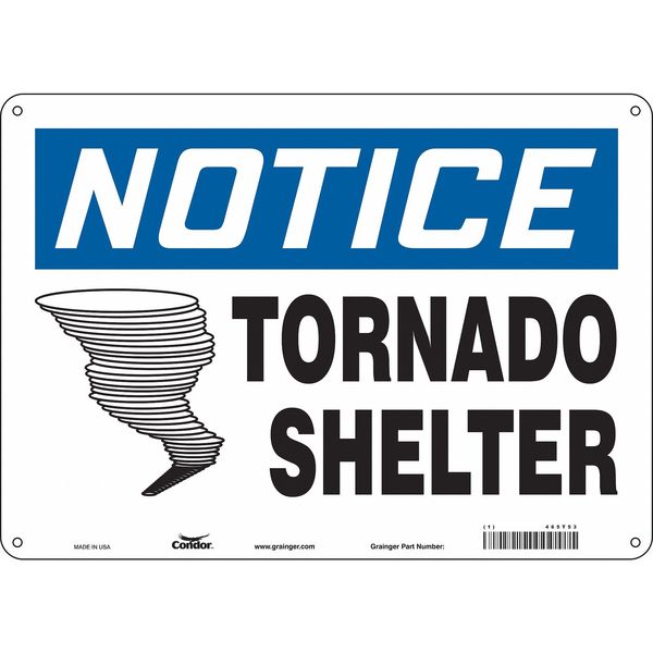 Safety Sign, 10 in Height, 14 in Width, Aluminum, Horizontal Rectangle, English, 465T53