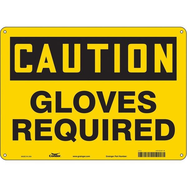 Safety Sign, 10 in Height, 14 in Width, Aluminum, Horizontal Rectangle, English, 465U14