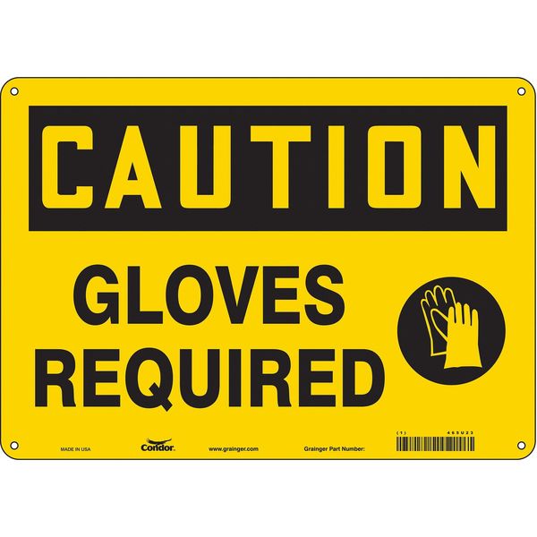 Safety Sign, 10 in Height, 14 in Width, Aluminum, Horizontal Rectangle, English, 465U23