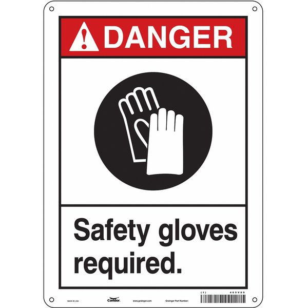 Safety Sign, 14 in Height, 10 in Width, Aluminum, Vertical Rectangle, English, 465V89