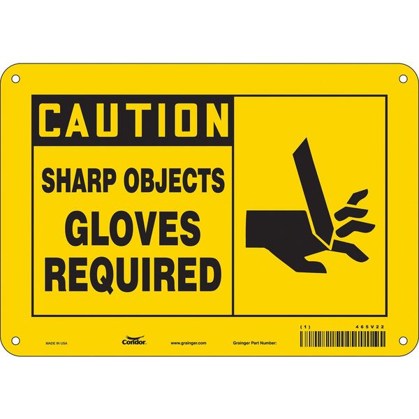 Safety Sign, 7 in Height, 10 in Width, Aluminum, Vertical Rectangle, English, 465V22