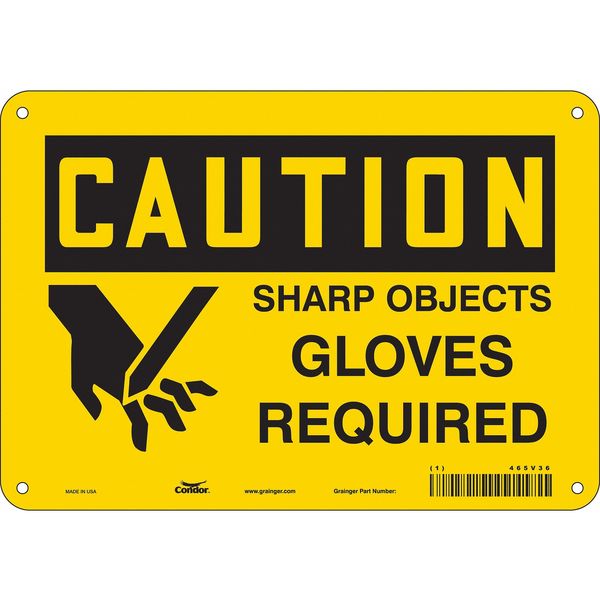 Safety Sign, 7 in Height, 10 in Width, Aluminum, Vertical Rectangle, English, 465V36