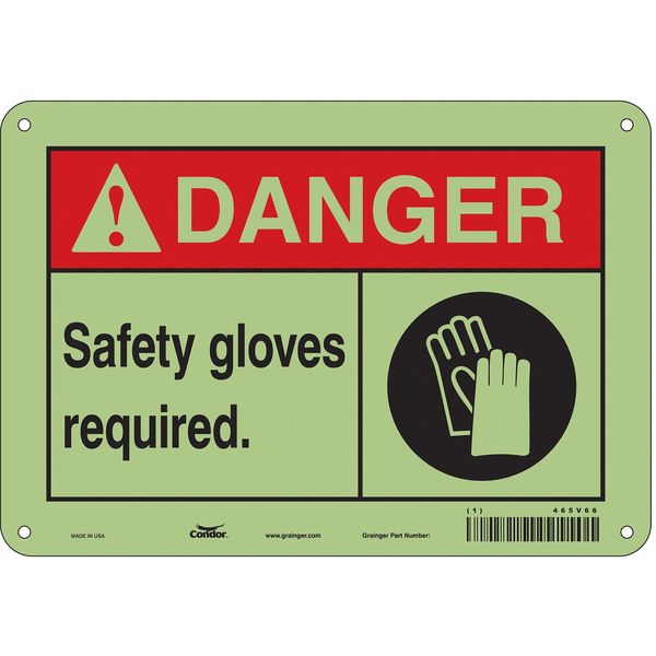Safety Sign, 7 in Height, 10 in Width, Polyethylene, Vertical Rectangle, English, 465V66