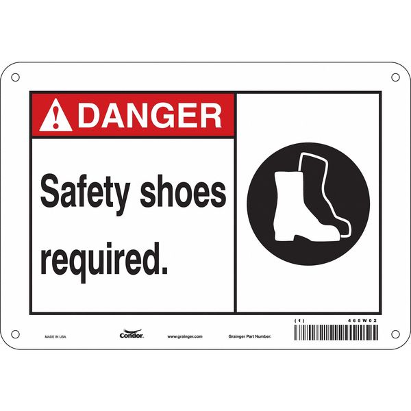 Safety Sign, 7 in Height, 10 in Width, Aluminum, Vertical Rectangle, English, 465W02