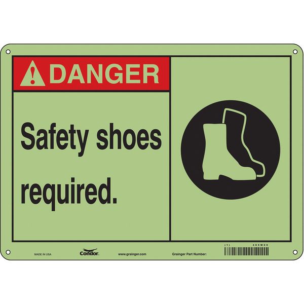 Safety Sign, 10 in Height, 14 in Width, Polyethylene, Horizontal Rectangle, English, 465W09