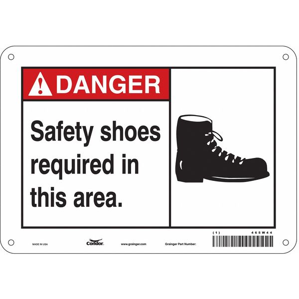 Safety Sign, 7 in Height, 10 in Width, Aluminum, Vertical Rectangle, English, 465W44