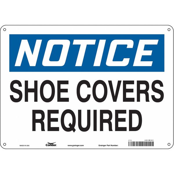 Safety Sign, 10 in Height, 14 in Width, Aluminum, Horizontal Rectangle, English, 465W62