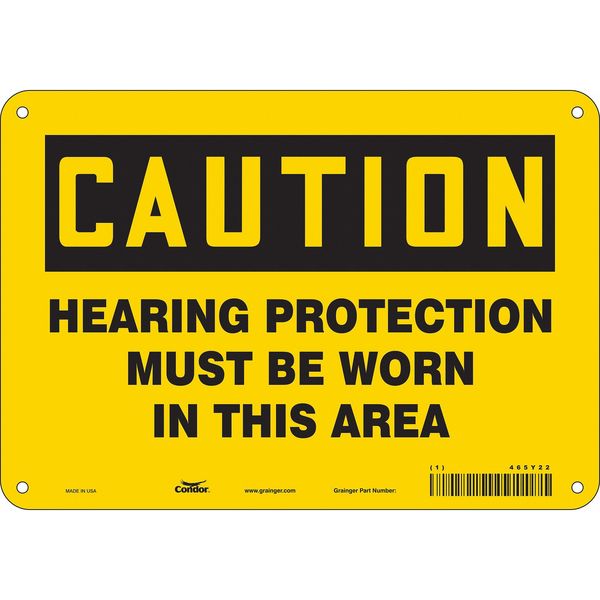 Safety Sign, 7 in Height, 10 in Width, Polyethylene, Vertical Rectangle, English, 465Y22