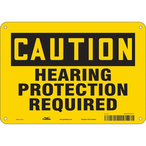 Safety Sign, 7 in Height, 10 in Width, Fiberglass, Vertical Rectangle, English, 465Y47