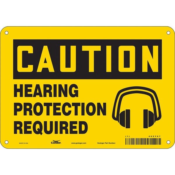 Safety Sign, 7 in Height, 10 in Width, Aluminum, Vertical Rectangle, English, 465Y67