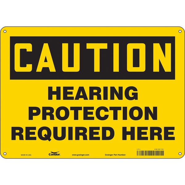 Safety Sign, 10 in Height, 14 in Width, Aluminum, Horizontal Rectangle, English, 465Z16