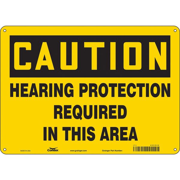 Safety Sign, 10 in Height, 14 in Width, Aluminum, Horizontal Rectangle, English, 465Z26