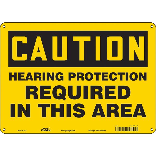 Safety Sign, 10 in Height, 14 in Width, Polyethylene, Horizontal Rectangle, English, 465Z36