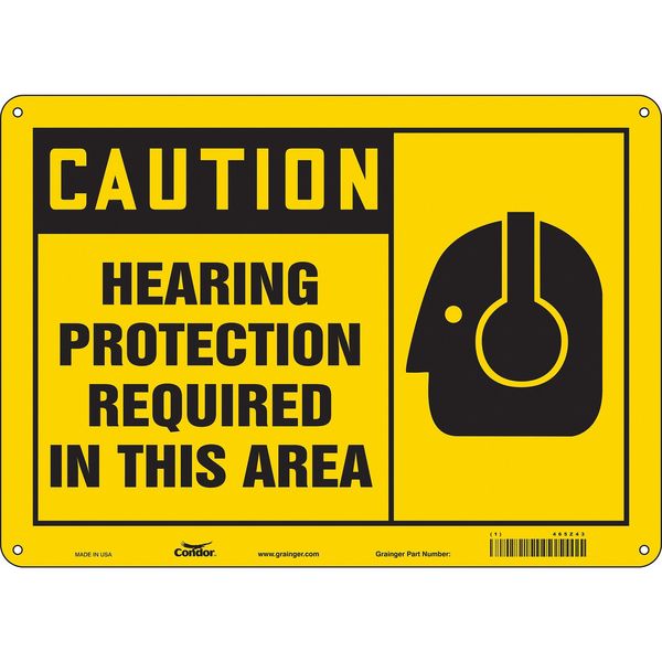 Safety Sign, 10 in Height, 14 in Width, Polyethylene, Horizontal Rectangle, English, 465Z43