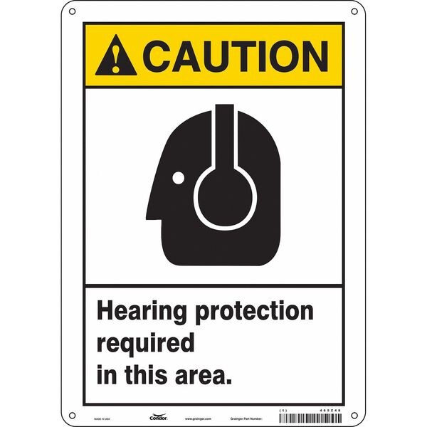 Safety Sign, 14 in Height, 10 in Width, Aluminum, Vertical Rectangle, English, 465Z48