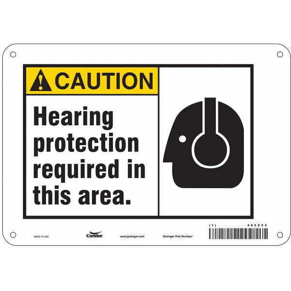 Safety Sign, 7 in Height, 10 in Width, Aluminum, Vertical Rectangle, English, 465Z54
