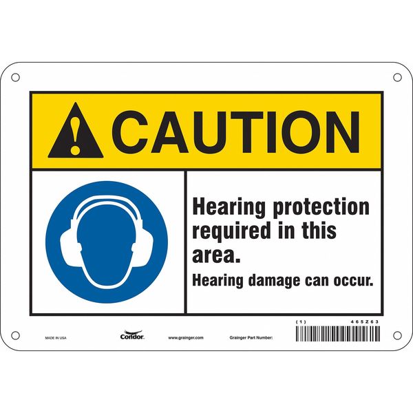 Safety Sign, 7 in Height, 10 in Width, Aluminum, Vertical Rectangle, English, 465Z63