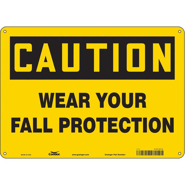 Safety Sign, 10 in Height, 14 in Width, Aluminum, Horizontal Rectangle, English, 465A83