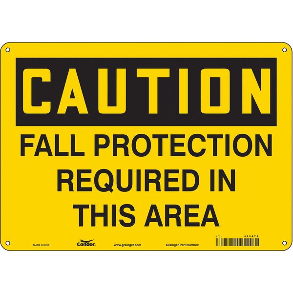 Safety Sign, 10 in Height, 14 in Width, Aluminum, Horizontal Rectangle, English, 465A76