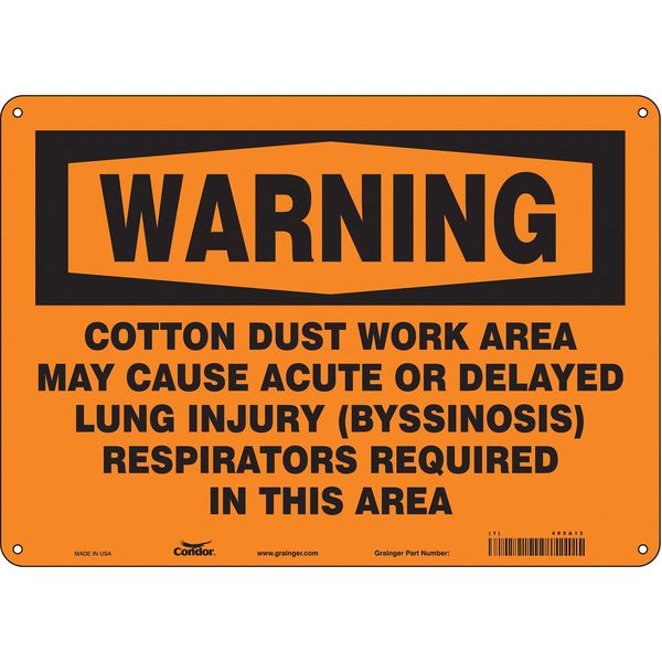 Safety Sign, 10 in Height, 14 in Width, Aluminum, Horizontal Rectangle, English, 465A13