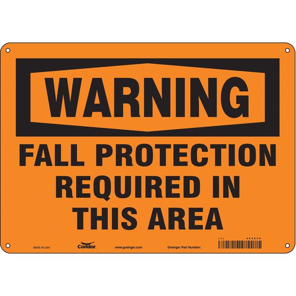 Safety Sign, 10 in Height, 14 in Width, Aluminum, Horizontal Rectangle, English, 465A58