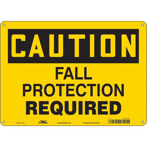 Safety Sign, 10 in Height, 14 in Width, Aluminum, Horizontal Rectangle, English, 465A68
