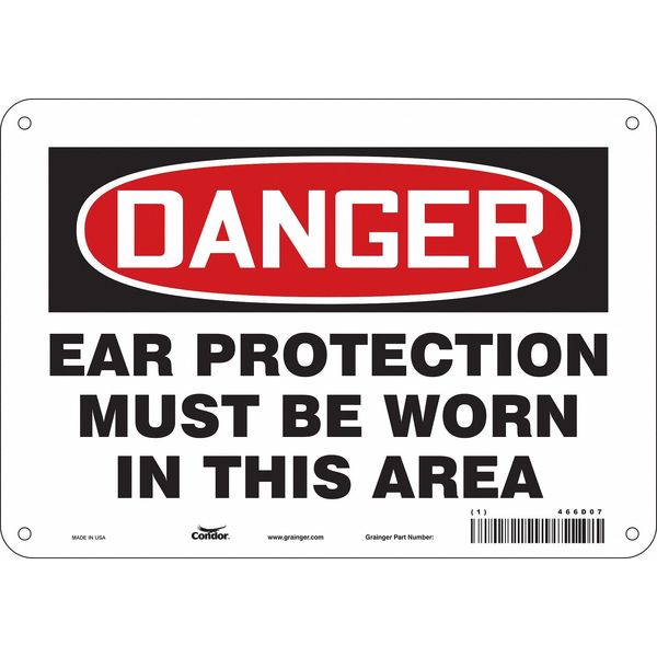 Safety Sign, 7 in Height, 10 in Width, Aluminum, Vertical Rectangle, English, 466D07