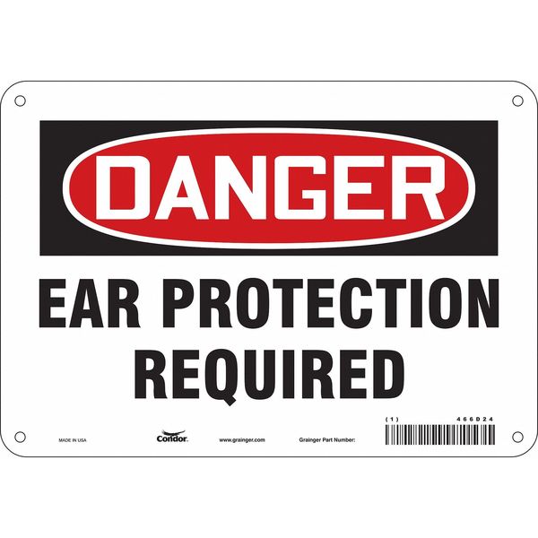 Safety Sign, 7 in Height, 10 in Width, Aluminum, Vertical Rectangle, English, 466D24